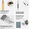 22-Piece Drawing Kit Sketch Pencils Set - Graphite Pencils (6H-10B) Black and White Charcoal Pencil Charcoal Sticks - Drawing Pencil Kit for Artists