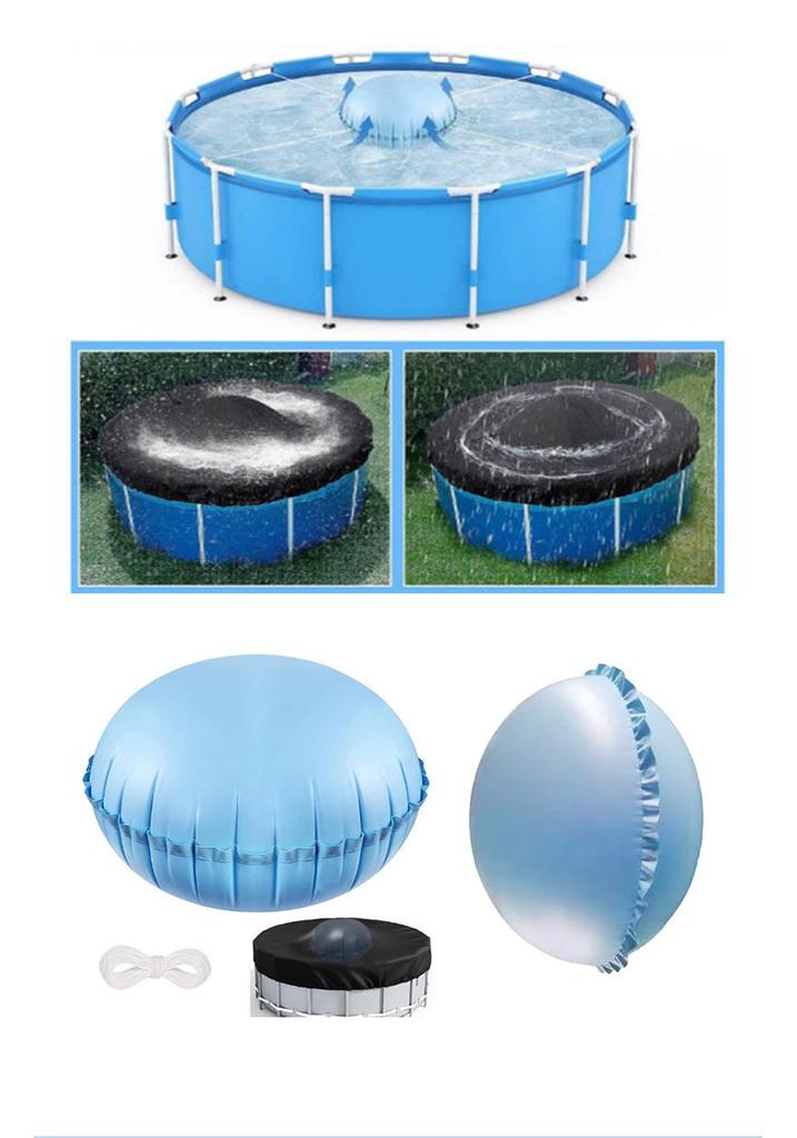 Oversized Cold-Resistant PVC Inflatable Pool Float Mat & Winter Cover Pillow