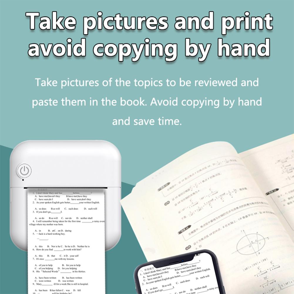 Wirelessly BT BT Sticker Printer Built-in 1200mAh Battery Mini Pocket Printer BT Thermal Label Printer for Journal Photos Notes