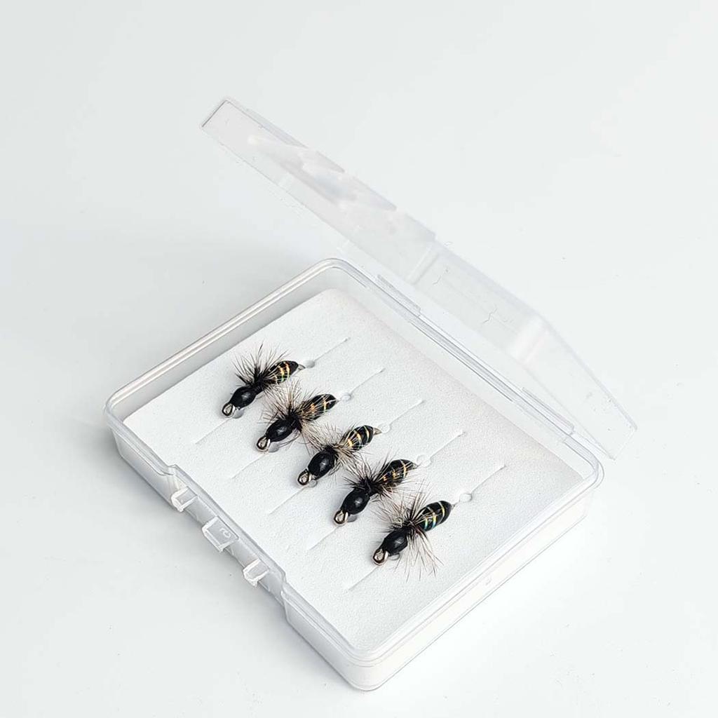 7Pcs Griffith Ant(Black)Fly for Trout Fishing Nymph Artificial Bait Lure-Fly Fishing Flies Bait-With Flies Box