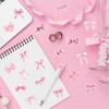 500Paste/Roll Pink Bow Sealing Paste Cute Gift Box Gift Bag Sealing Paste Blessing Stickers Packaging Decorative Material Sticke