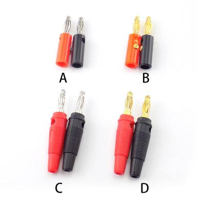 8 szt. 4mm Śruba Głośnikowa Audio Banan Złocone Srebrzone Wtyki Złącza Bez Lutowania Kolor Czarny Czerwony
