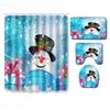 Christmas Waterproof Shower Curtain Four-Piece Floor Mat Combination Set Household Door Mat Bedroom Living Room Carpet
