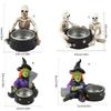 Halloween Candlestick Horror Theme Witch Skull Candle Support,Resin Candle Holder for Coffee Shops and Event