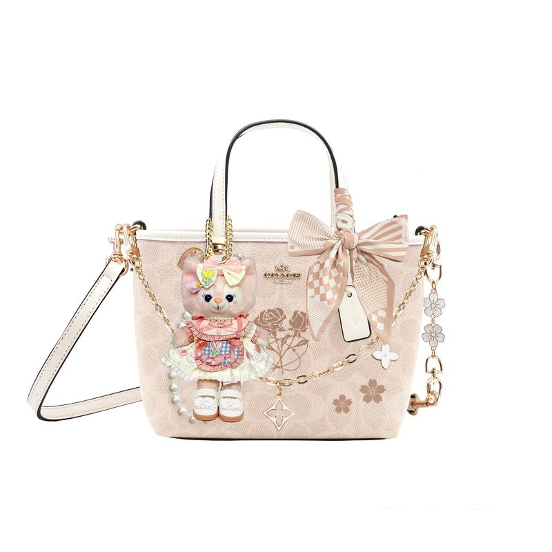 

COACH handbag [Customized bag] City 15 Princess Style Literary Classic Fashion Versatile Coated Traveling in the fog basic package (bag + dust bag) білий