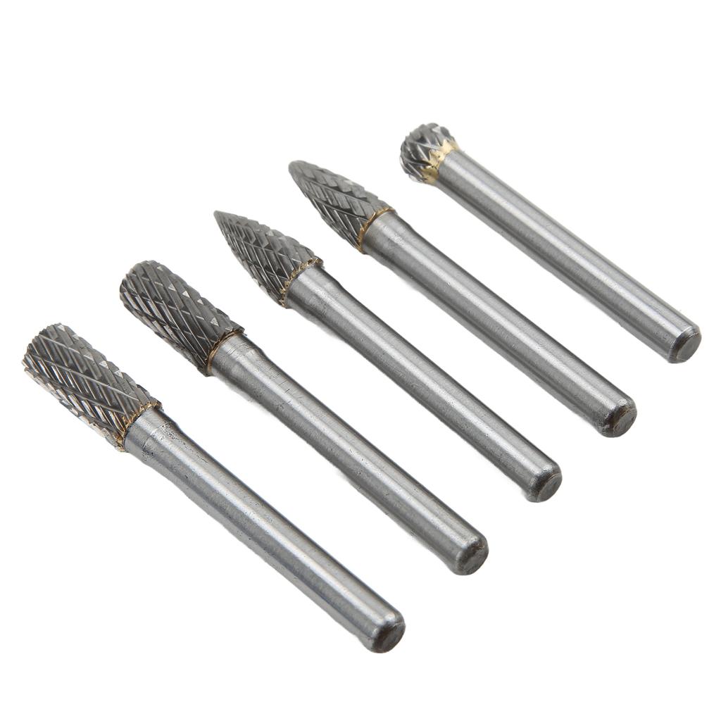 5PcsSet Tungsten Carbide Rotary Burrs Bits Set 6x8mm Double Cut for Polishing Grinding Engraving