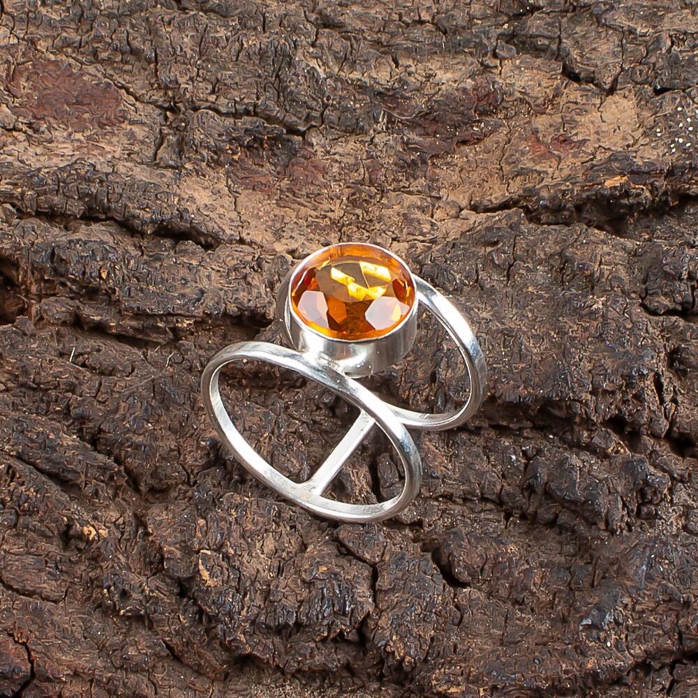 Natural Citrine Gemstone 925Sterling Silver Jewelry Handmade Dainty Ring For Her RR-13-4