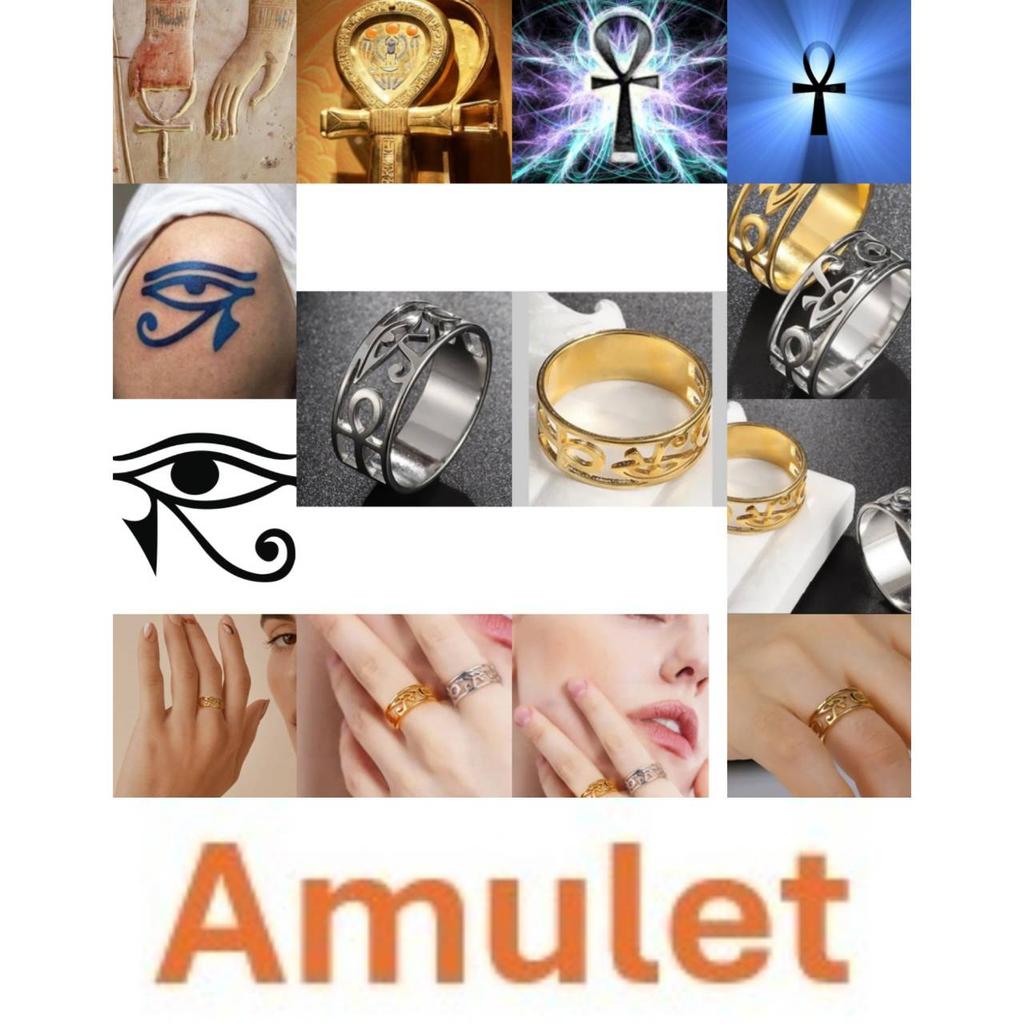 Ring Ancient Egypt Egyptian Symbol Ankh Eternal Life Cross Eye Horus Key Life Amulet Talisman Protect Health Charming Accessories
