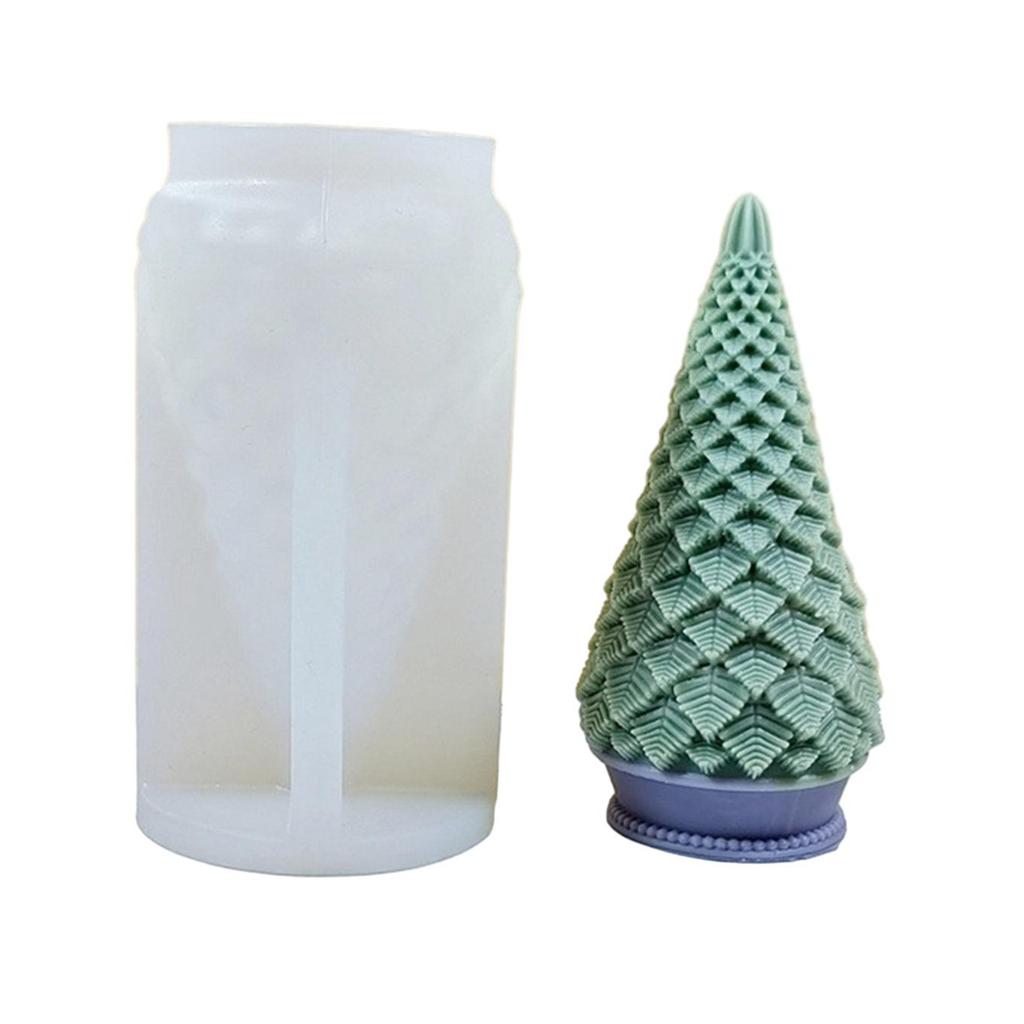 3D Christmas Tree Candle Mold Silicone Mould for Candle Making Handmade Soap Fondant Cake Epoxy Resin Mold DIY Craft