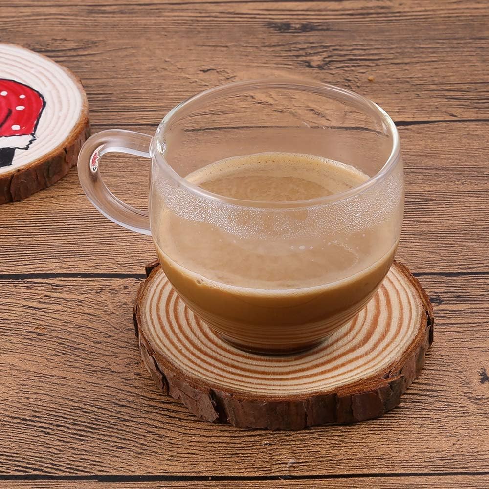 MAOM Natural Wood Slices 25 Pcs 3"-3.5" Round Wood Discs Tree Bark Wooden Circles for DIY Crafting Coasters Arts Crafts Home Decorations Vintage