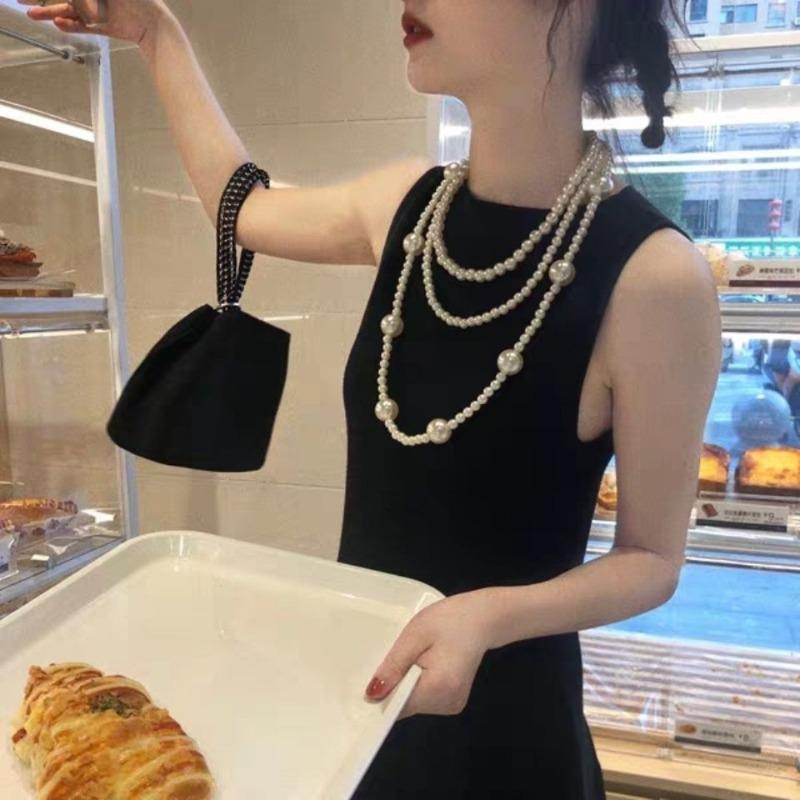 Meier Glass pearl necklace multi-layer socialite elegant handwoven long necklace collarbone palace style