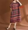 Real Shot 2026 Summer New Large Size Women's Clothing Fat MM Linen Cotton Linen Retro Literary Ethnic Style Casual Dress