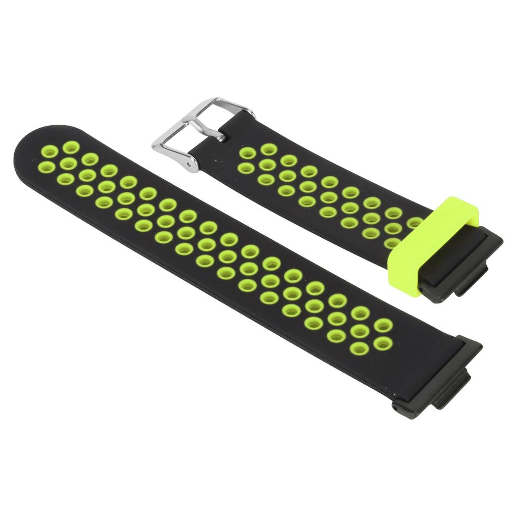 Smartwatch Strap Silicone Sweat Proof Breathable Adjustable Wrist Band for Watch Fit 2 Black and Green