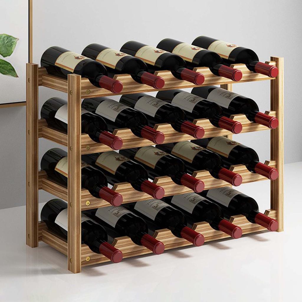 2/3/4 Tiers Wooden Wine Racks Home Bar Party Display Glass Holder Shelf Decoration Red Wine Storage Rack Stand Organizer
