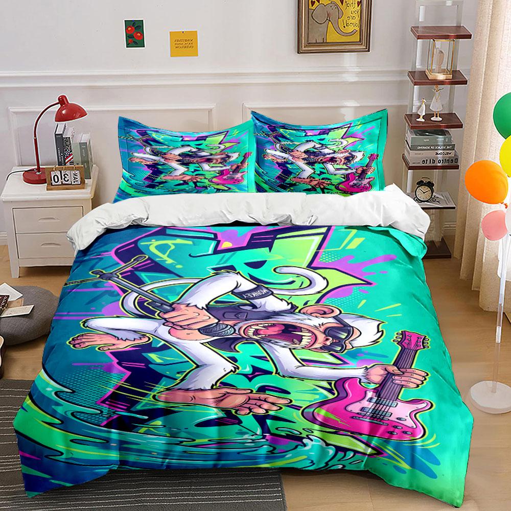 

Cartoon monkey with guitar. Bedding sets Duvet cover sets Duvet covers Pillowcases(1 * Duvet Cover 2 * Pillowcases, without duvet insert) 135x200cm