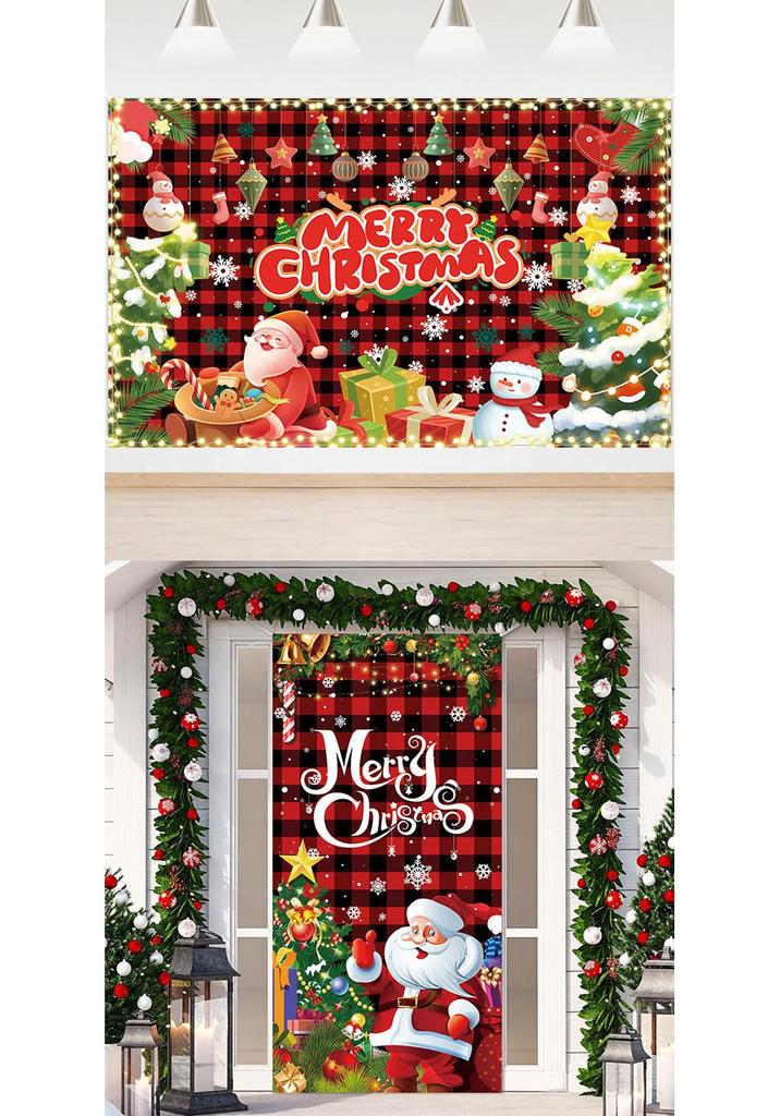 Christmas Nutcracker Couplets Door Curtain Flags | Festive Porch Decor
