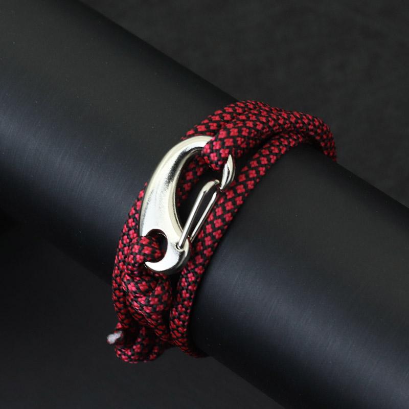 New Paracord Rope Bracelet For Men Stainless Steel Lobster Clasp Double Layer Warp Braclet Outdoor Survival Braslet Adjustable