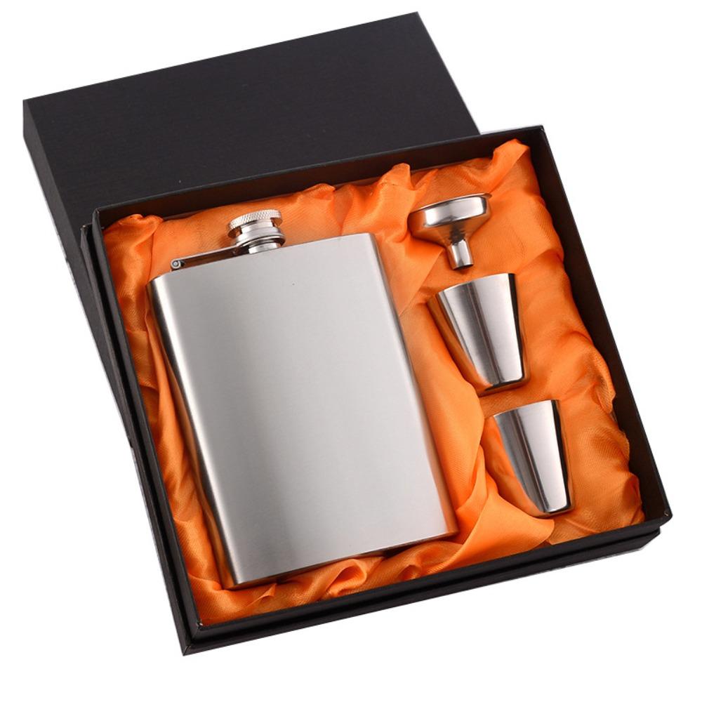 Stainless Steel Wine Pot 7oz Whisky Flask Portable Wine Bottle Set  Gifts