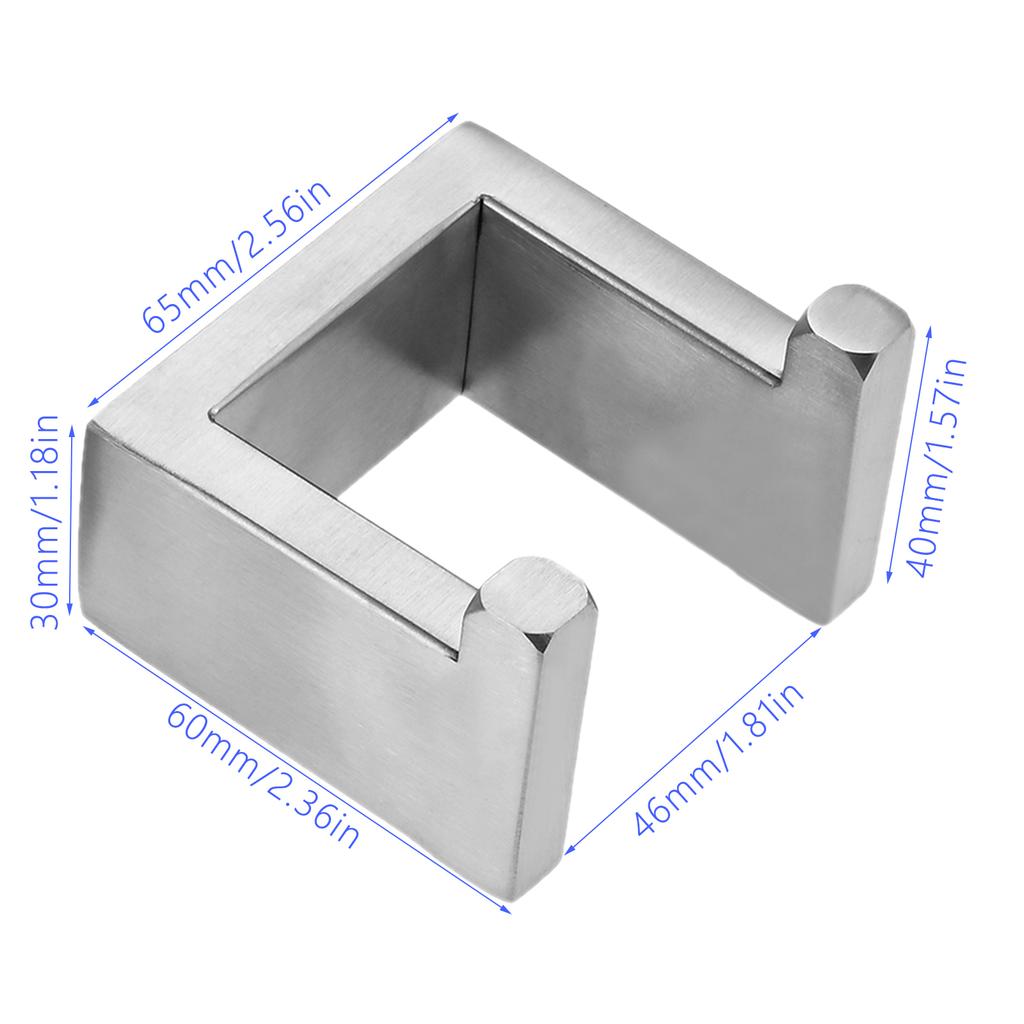 2 Stück Badehandtuchhaken 304 Edelstahl Robenhaken Quadratischer Haken Strapazierfähiger Wandmontierter Kleiderhaken für Badezimmer Küche Büro