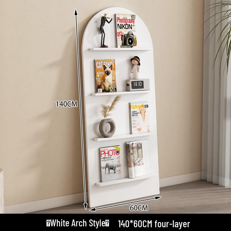 Nordic Floor-Standing Bookshelf: Multi-Layer Wall Storage Rack for Magazines and Picture Books