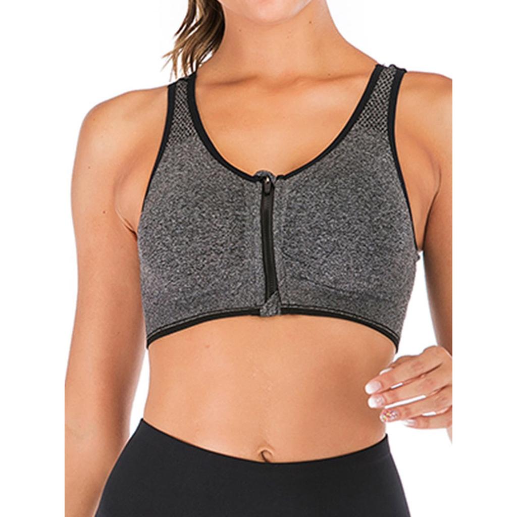 Women's Comfortable Bra Without Steel Ring, Front Zipper, And Trackless Vest Fitness Bra