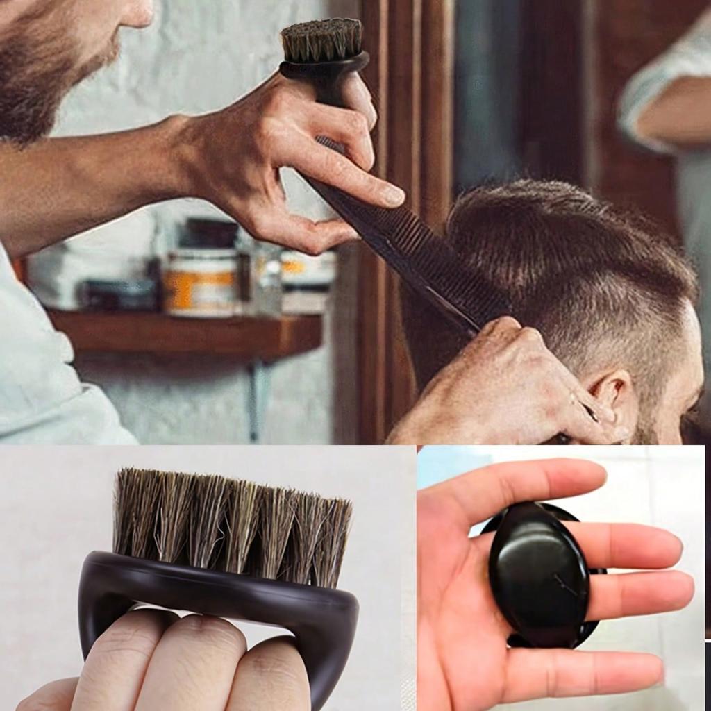 Vintage Pomade Finger Brush - Barber Shop Professional Finger Brush, Salon Pomade Comb, Soft Bristle Hair Brush For Styling And Grooming