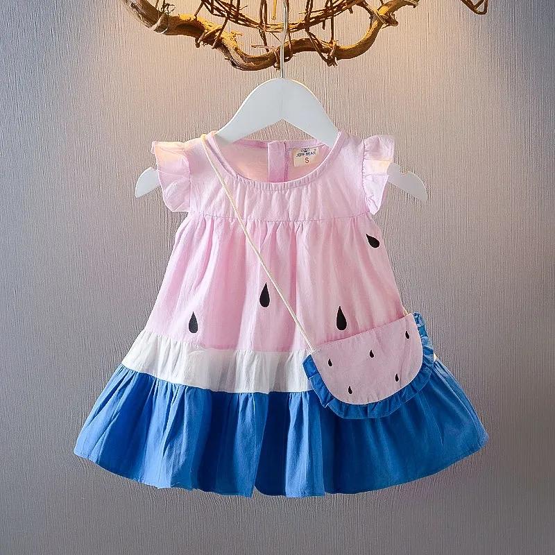 Letní šaty pro dívky, barevná bloková sukně, dětské oblečení, dětské princeznovské šaty
