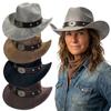 New Curved Brim Western Cowboy Hat Ethnic Large Roll Brim Cowgirl Cap Top Hat Women Men