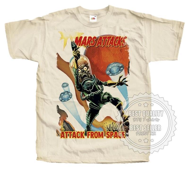 

Mars Attack 1996 T SHIRT Tee V34 Movie Poster Natural Beige all sizes S to 5XL 3XL