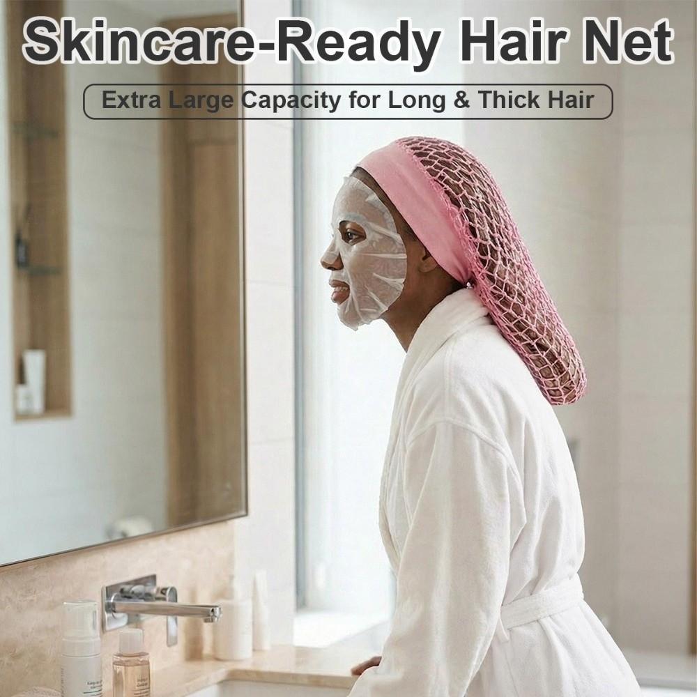 Wide-Brim Sleep Cap Night Headwear Women's Hair Cover Comfortable Knitted Hair Net  Sleep