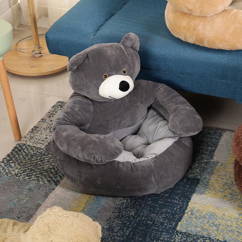 Teddybär Donut Hundebett Haustier Katze Bequeme, flauschige, warme Bettnestmatratze