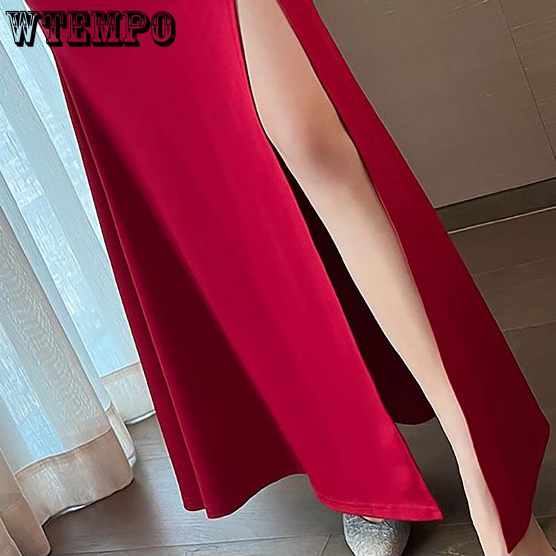 WTEMPO Women's Dresses Sexy Low Cut Fishtail Dresses Hip Waist Skinny Dresses Straps Hollow Party Dresses