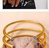 Cross-Border Gold Luxury Rhinestone Stainless Steel Open Bangle Bracelet