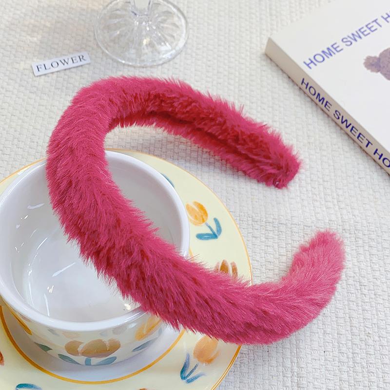 New Colorful Fluffy Hairband For Women Girls Sweet Hair Decorate Headband Plush Hair Hoop Hair Band Fashion Hair Accessories