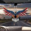 Acrylic American Unique Flag Eagle Car Interior Rearview Mirror Charm Keychain