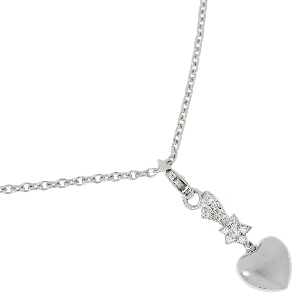 

CHANEL comet Necklace K18 white gold heart 10.1g Women Used