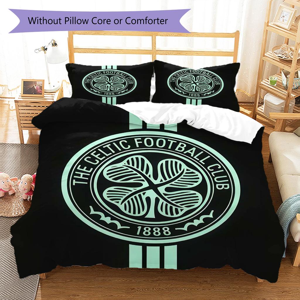 Celtic Football Club Bedding Quilt Set Quilt Cover Pillowcase Home Decoration Birthday Gift (1 * Duvet Cover + 2 * Pillowcase, Without Core)
