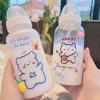 400Ml Kawaii Plastic Strawberry Bear Glass Water Bottle For Kids Adult Milk Juice Straw Cup Frosted Leakproof Drinking Bottles