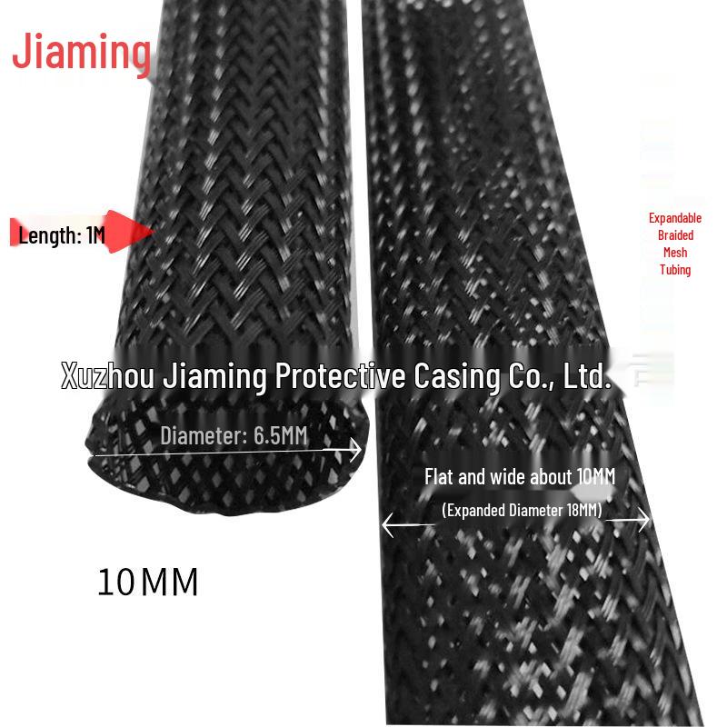 Tubulatură PET Negru Extensibilă Împletită: Protector Ham Cablaj Auto Piele de Șarpe