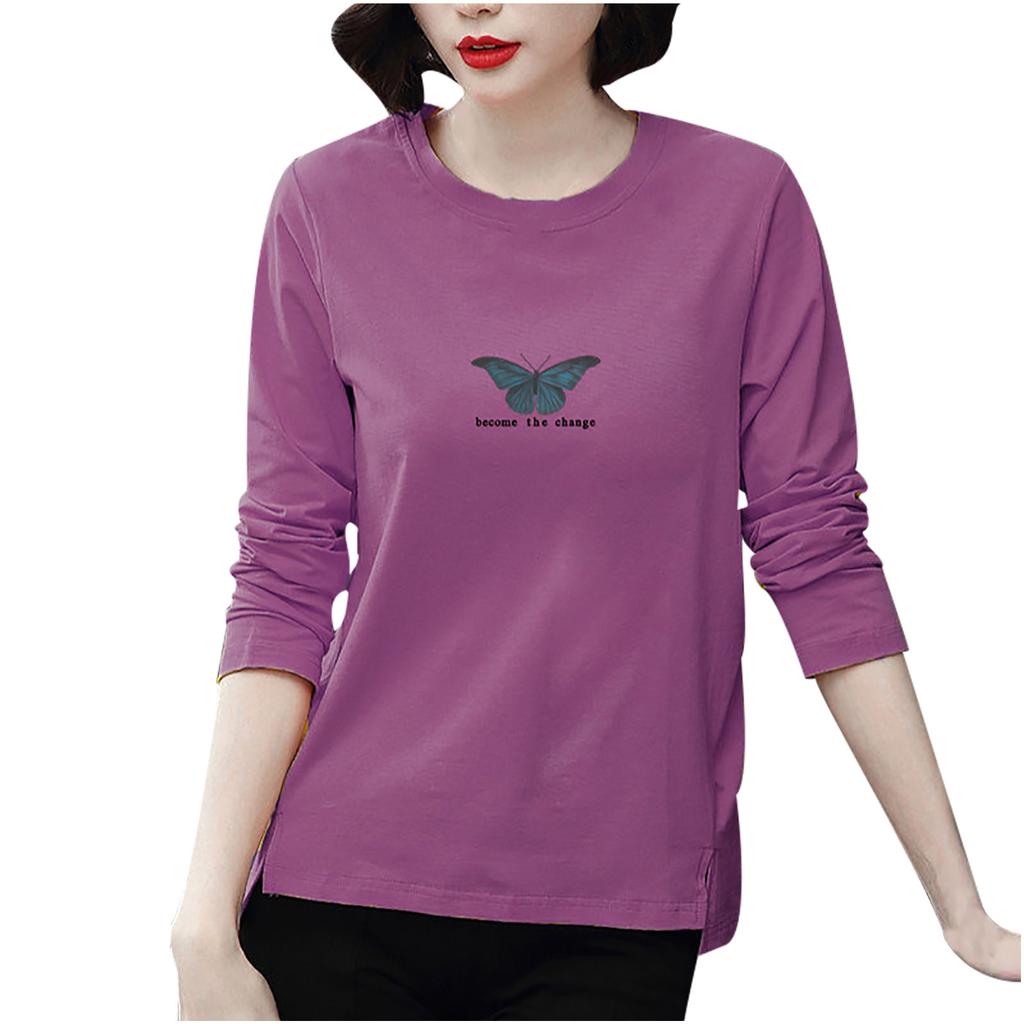 Fashion Women Casual Long Sleeve Printed  Blouse Ladies T-Shirt Tops