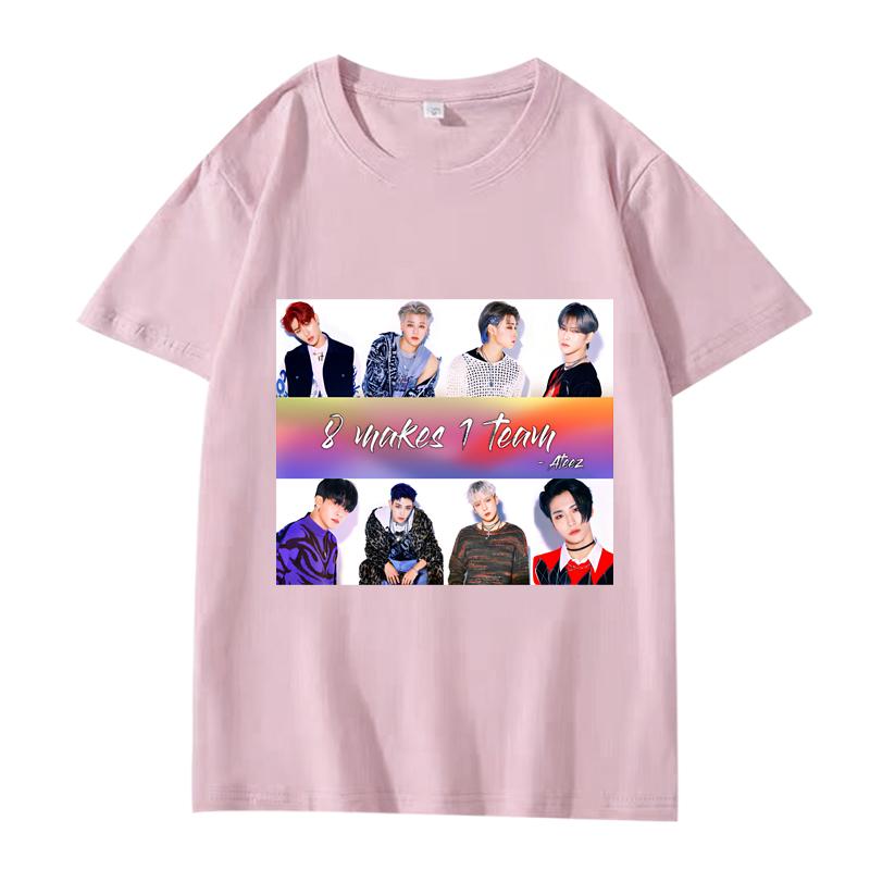 KPOP ATEEZ 8 Makes 1 Team TShirt Unisex Women Oversized 100 Cotton Hot Sale Short Sleeve Summer Fashion Unisex Plus Size Tops