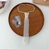 Women Necktie, Faux Pearls Wedding Guest Tie, Decorative Business Suit Tie, Outfit Accessory for Formal Events