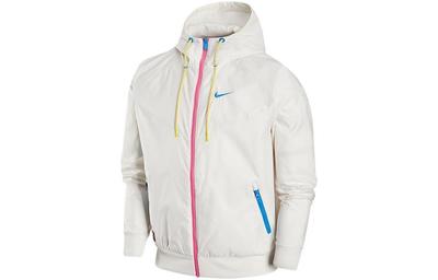 Woven Sports Hooded Windbreaker Jacket 'White' FJ7680-030