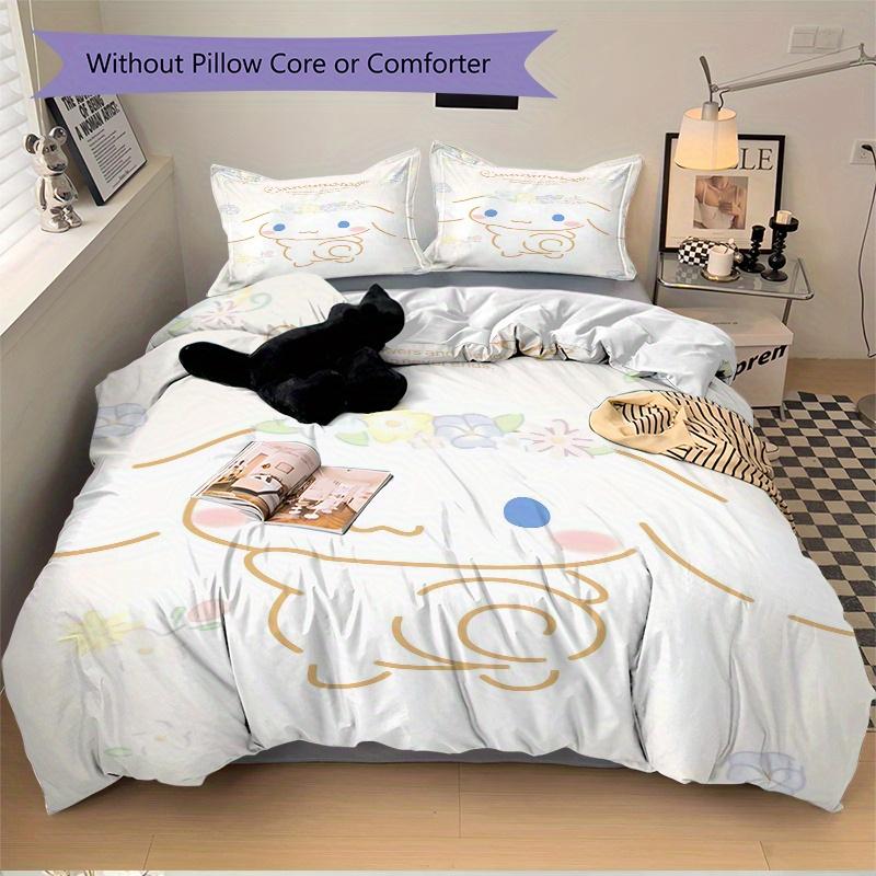 3pcs Sanrio Sweet Cinnamoroll Bedding Set - Includes Quilt Cover and Pillowcases, Suitable for All Seasons, Machine Washable - Ideal Gift Fo