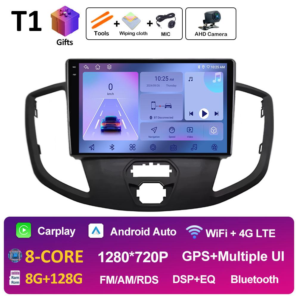 Android 14 Wireless Carplay For Ford Transit 2015 2016 2017 2018 Navigation GPS Cooling Fan Autoradio Car Multimedia Player WIFI