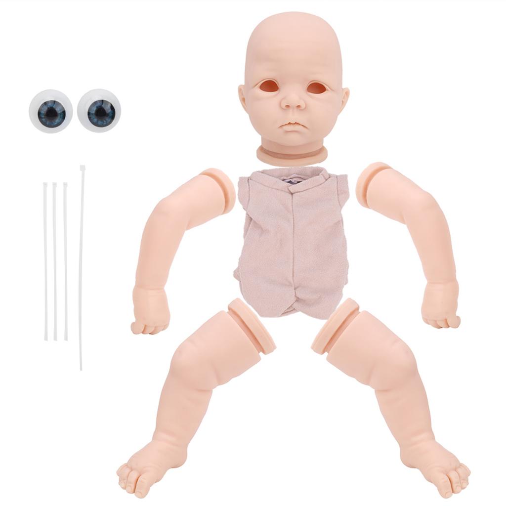 21inch Reborn Doll Kit Unpainted Large Eyes DIY Baby Girl Doll Parts Adorable Child Gift