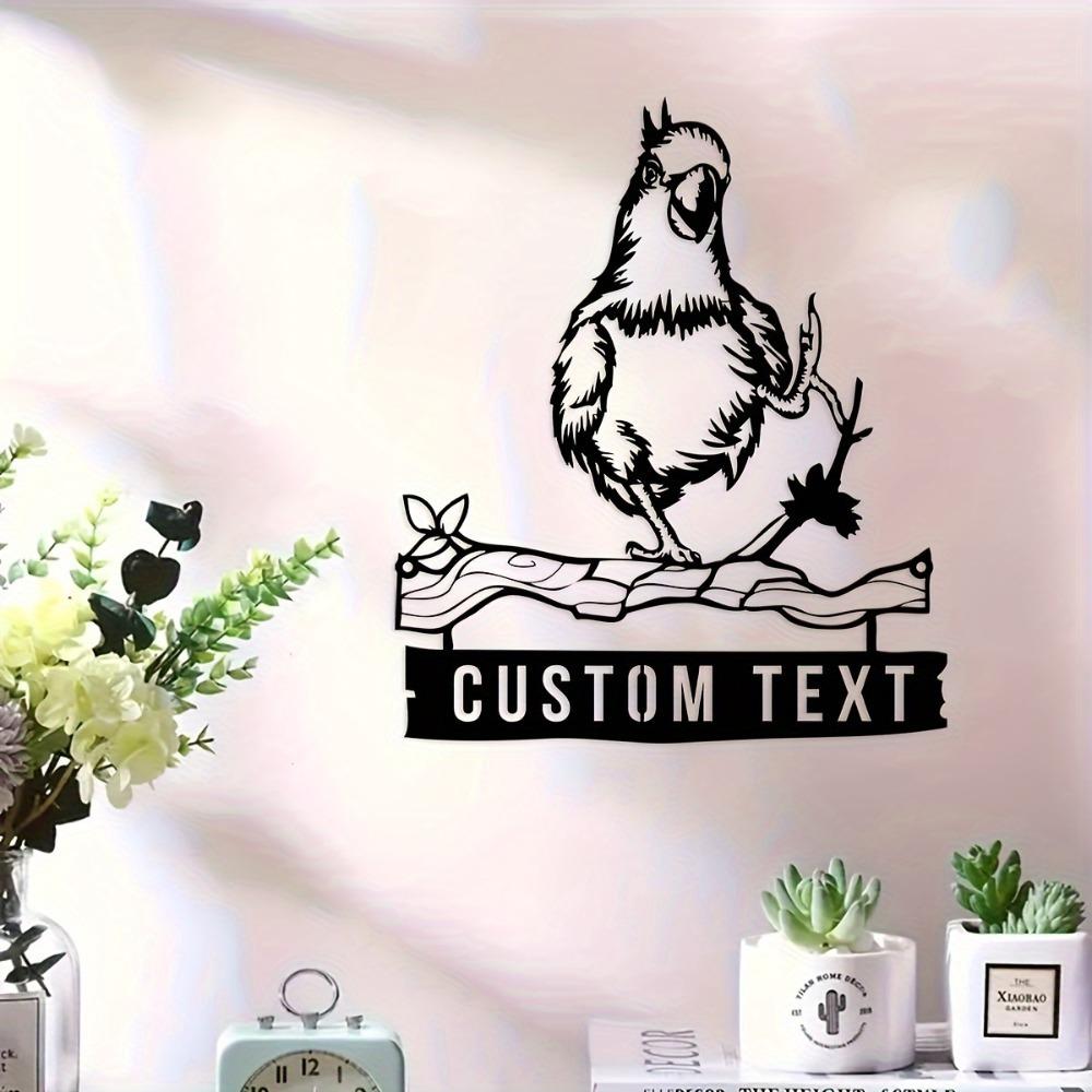Custom Cockatoo Metal Wall Art Personalized Parrot Sign Home Decor Gift