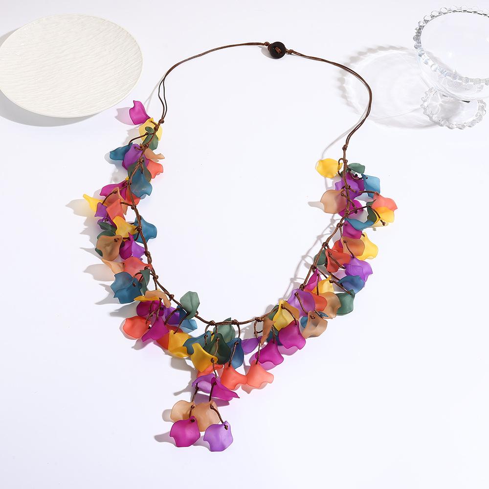 

Основне блакитне акрилове літнє приморське пікантне намисто для дівчини, жіноче високого класу, нішевий дизайн, нові прості прикраси різнокольоровий