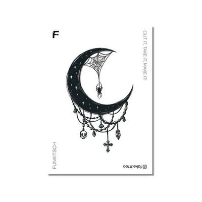Pegatina de Tatuaje Luna de Brujas