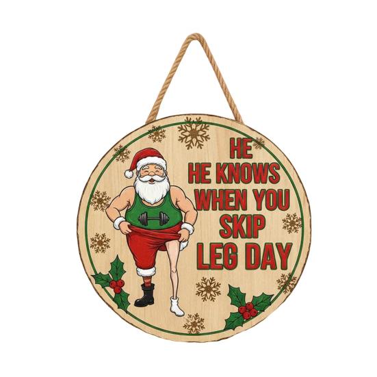 Christmas Welcome Door Sign Cartoon Santa Claus Door Hanging Sign Xmas Holiday Party Front Door Hanger Decoration Decorative Wall Plaque